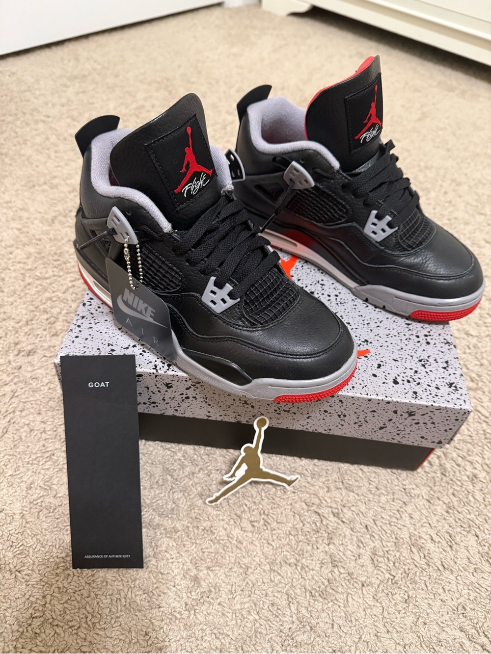 Jordan Black and Gold GOAT Authenticity Card